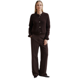 Andrea Knit Rib Cardigan Chocolate Plum
