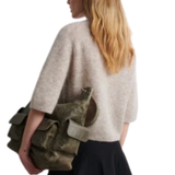 Andrea Knit Rib Cardigan Light Beige Melange