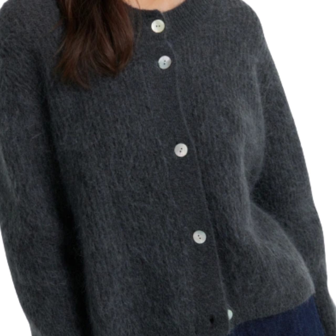 Andrea Rib Cardigan Ash