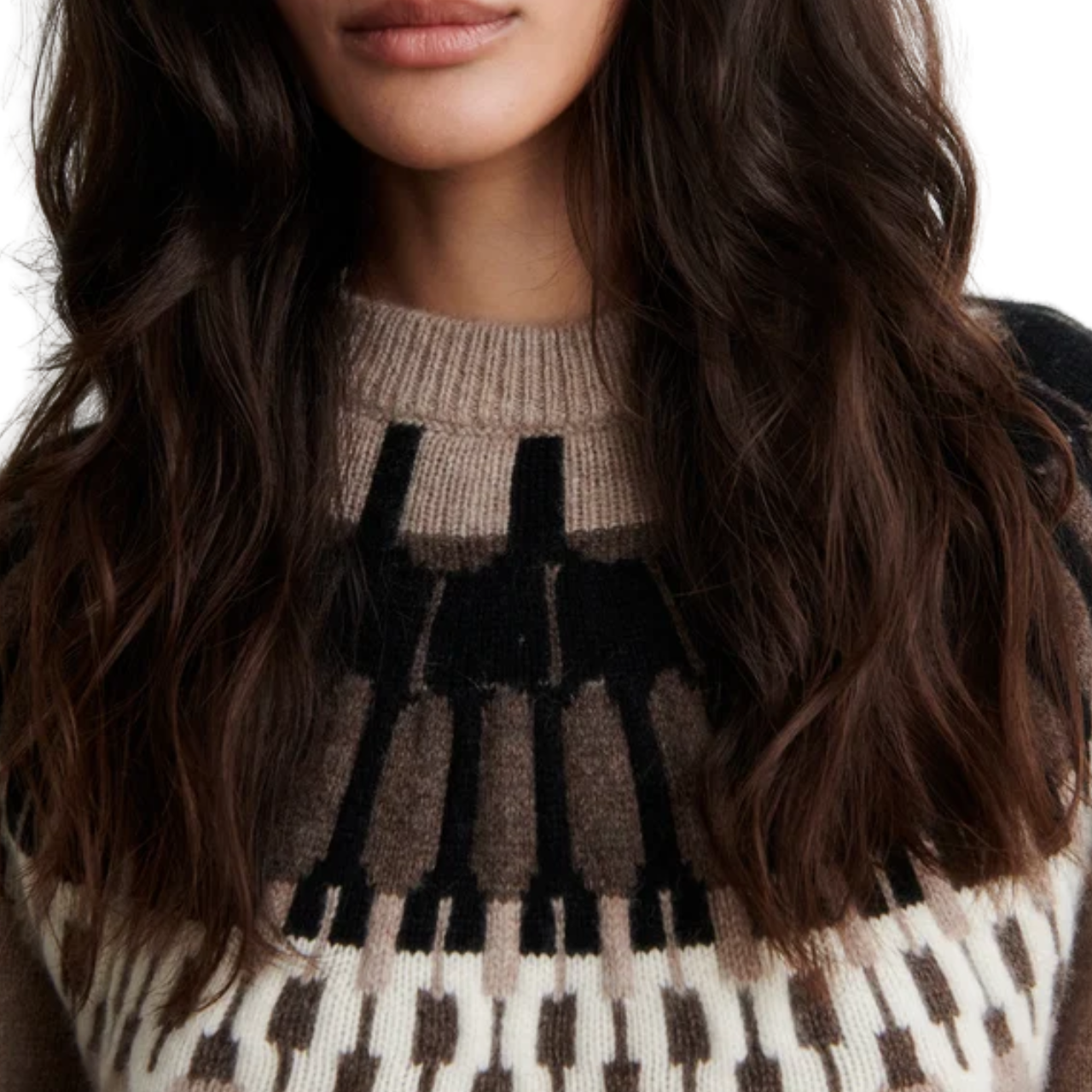Arlo Knit O Neck Beige Melange