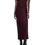 Bar Silk Skirt Bordeaux