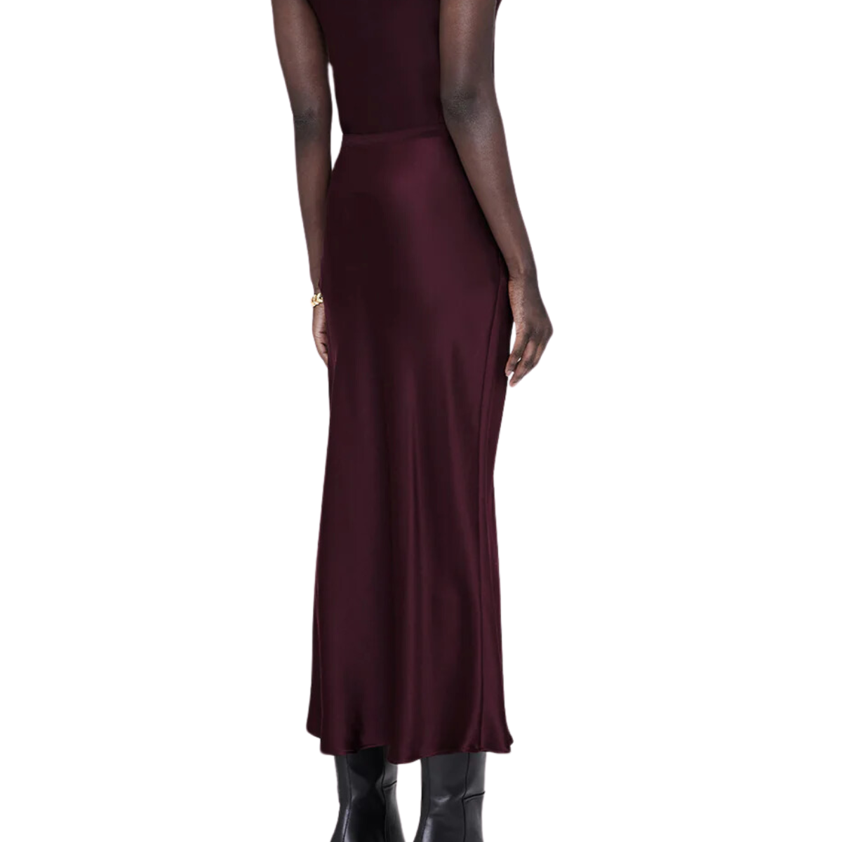 Bar Silk Skirt Bordeaux