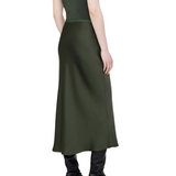 Bar Silk Skirt Dark Olive