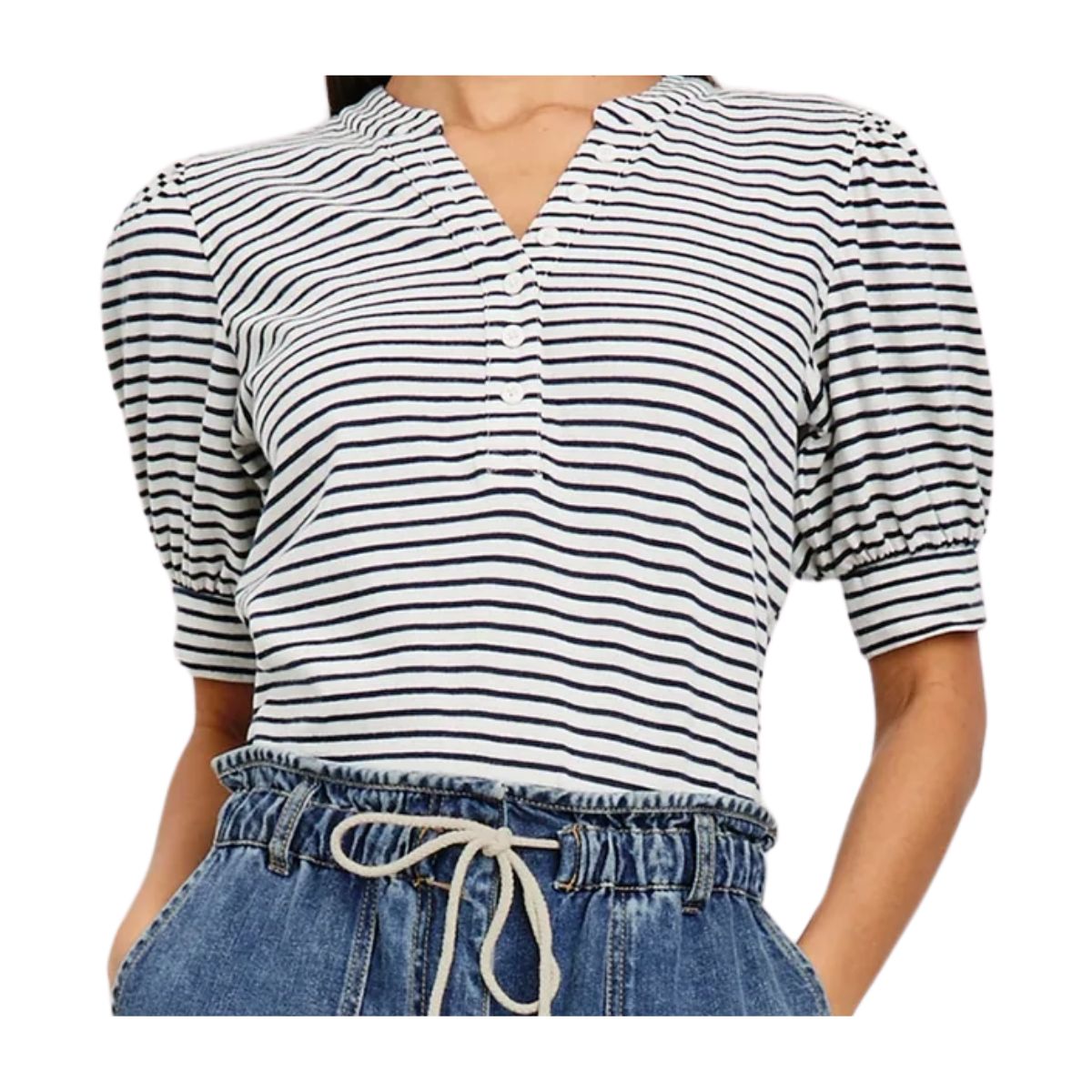 Jewel Ivory Navy Micro Stripe