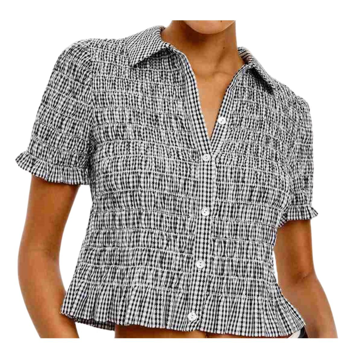 Alton Top Black Gingham