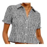 Alton Top Black Gingham