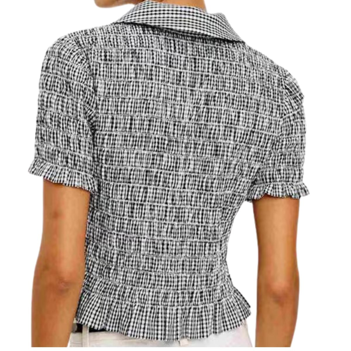 Alton Top Black Gingham