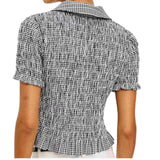 Alton Top Black Gingham