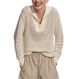 Billie Half Zip Knit Egret