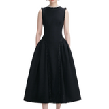 Black Boucle Midi Dress