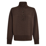 Bronya Coffee Marl Button Sweat