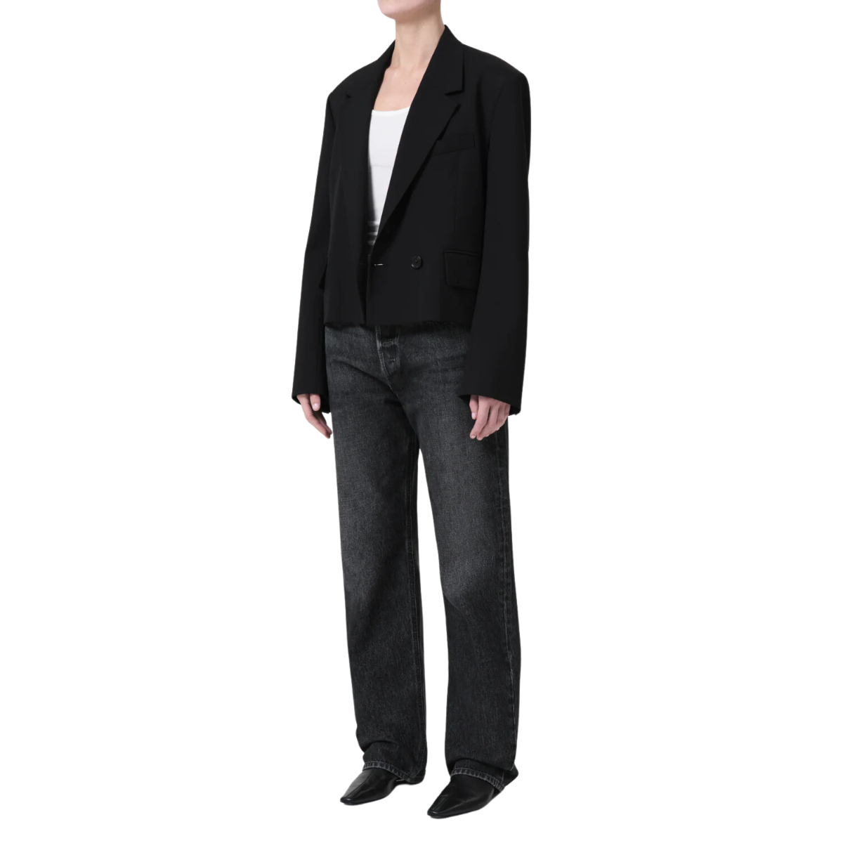 Callie Cropped Blazer Black