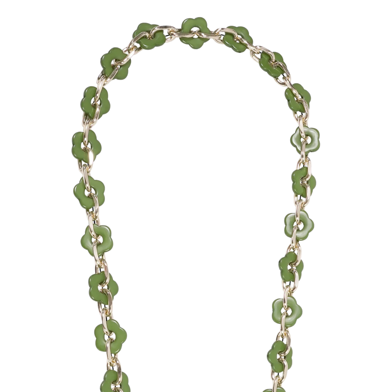 Cassy Khaki Fleurs Long Chain 120cm