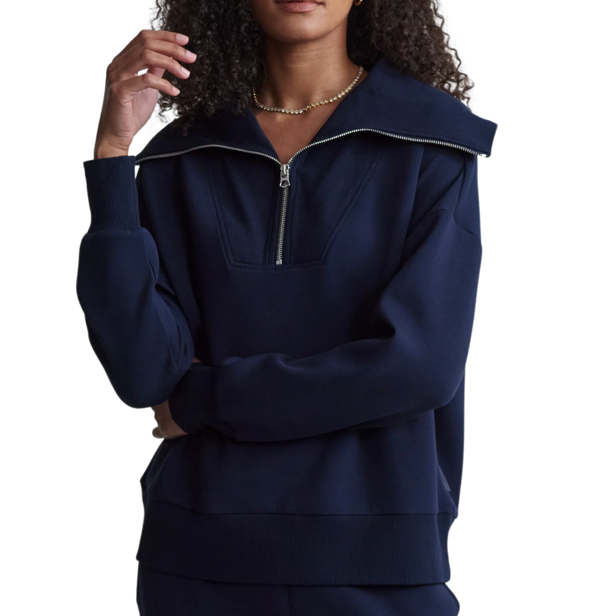 Catherine Half Zip Sweat Navy