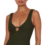 Celine Swim Metallic Khaki