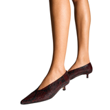 Clara Leather Pump Port Snake