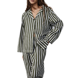 Classic Pyjama Set Olive Stripe