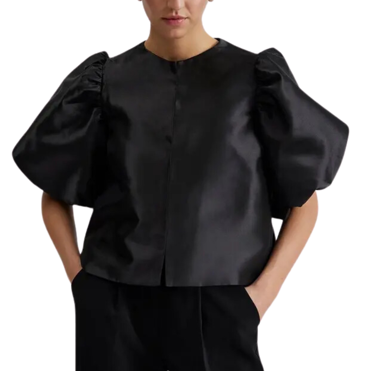 Cleo Pouf Sleeve Blouse Black