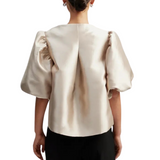 Cleo Pouf Sleeve Blouse Soft Beige