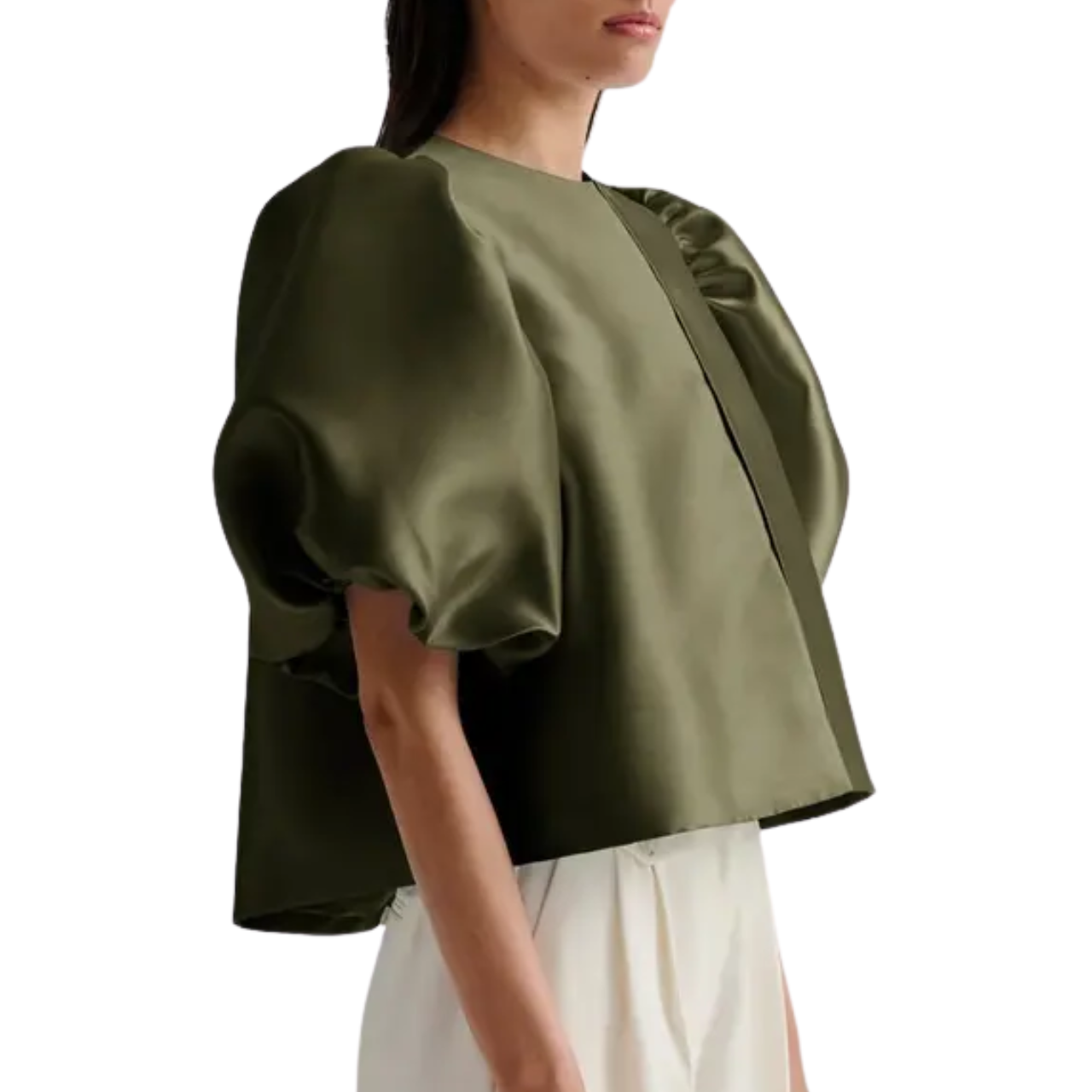 Cleo Pouf Sleeve Olive