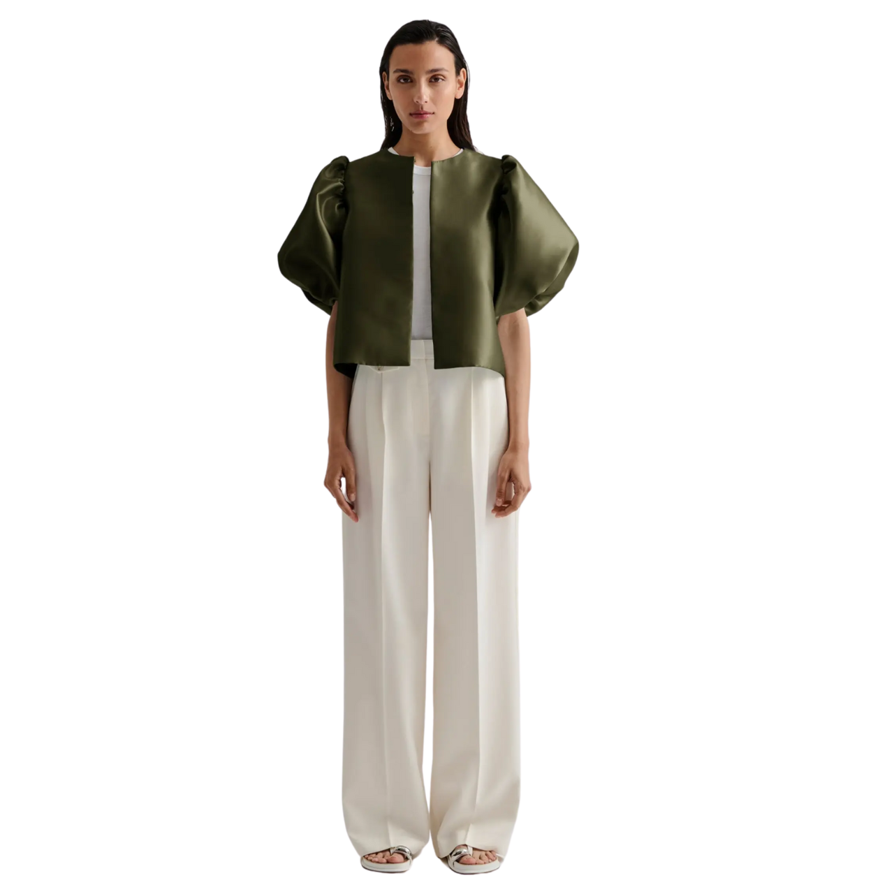 Cleo Pouf Sleeve Olive