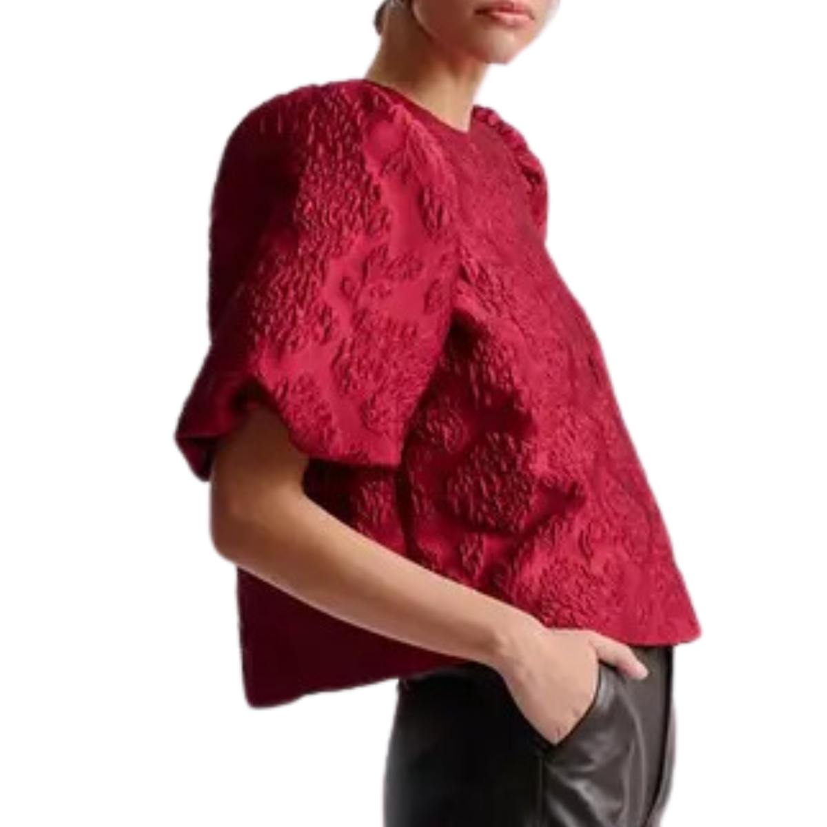 Cleo Puff Blouse Red