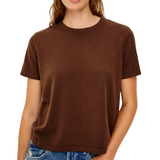 Cotton Cashmere Short Sleeve Tee Espresso