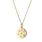 Disc with 7 Cz Necklace Gold