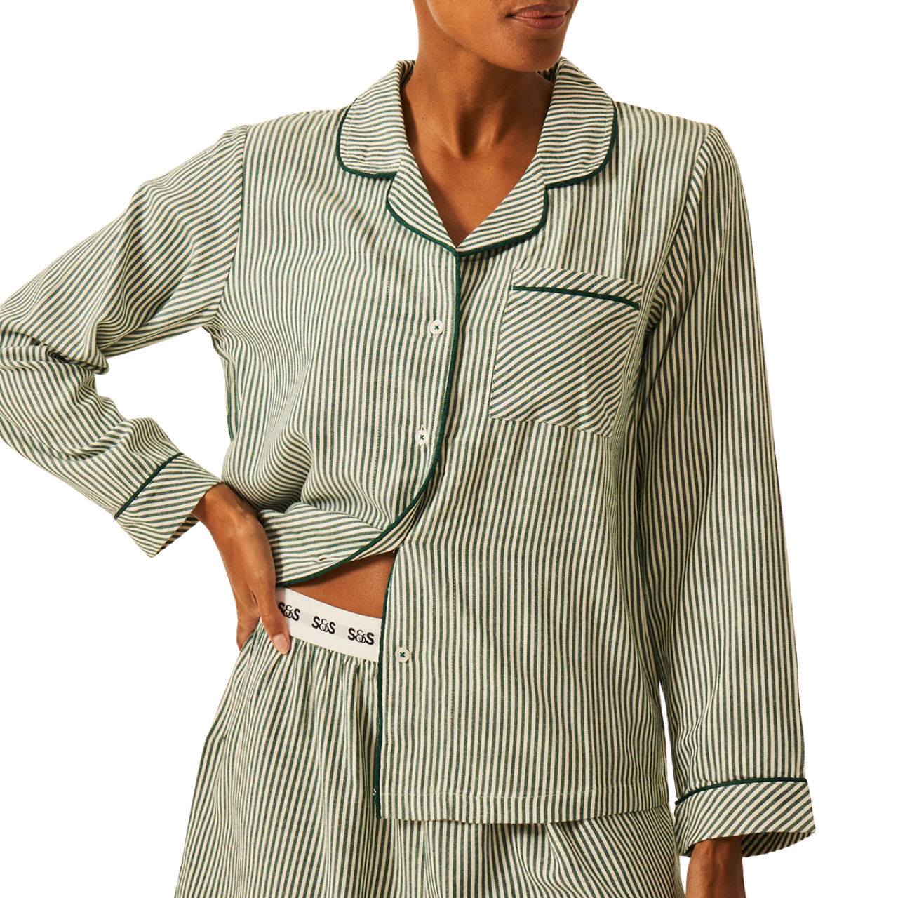 Ecovera Pyjama Top LS Alpine Stripe