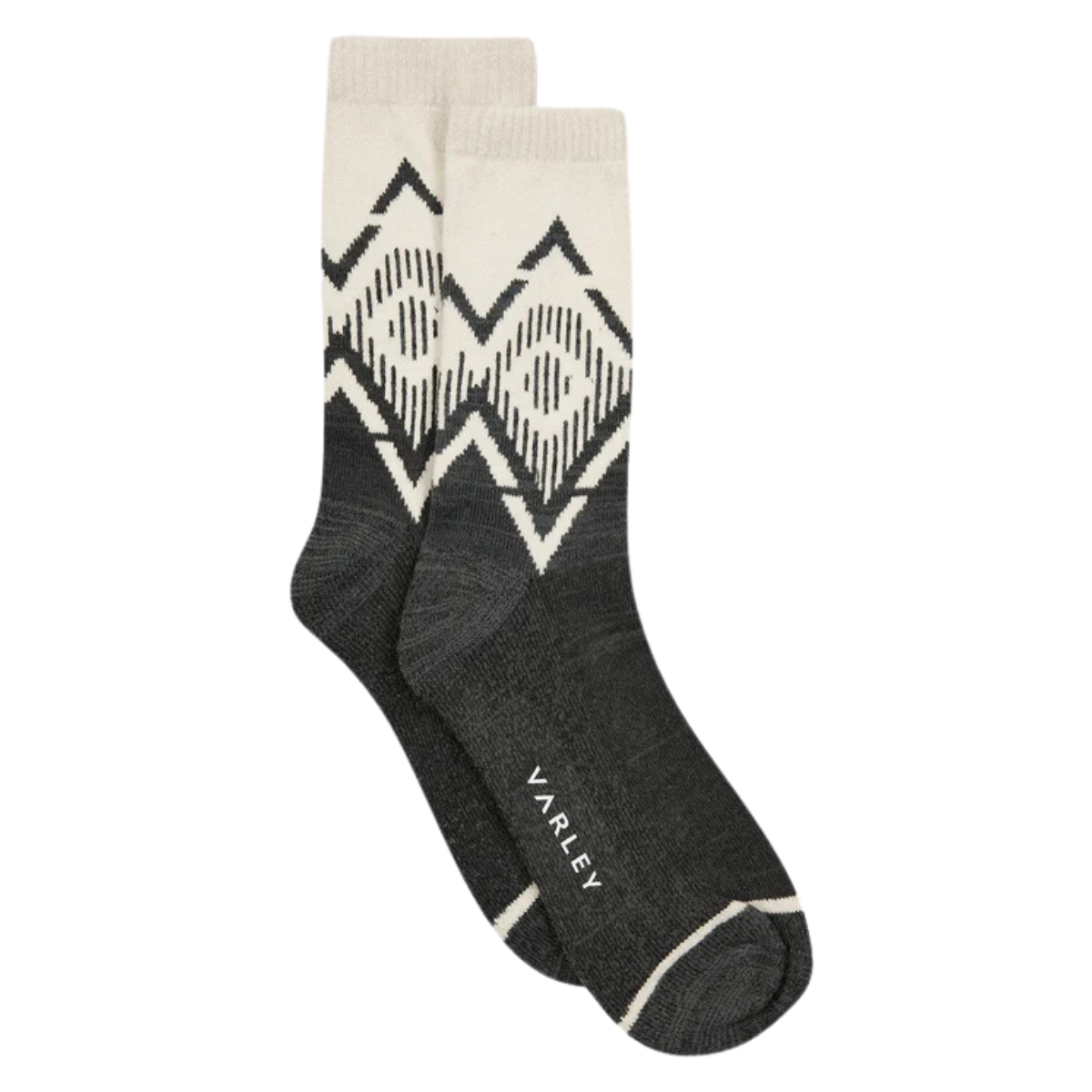 Erica Jacquard Knit Sock Charcoal Marl