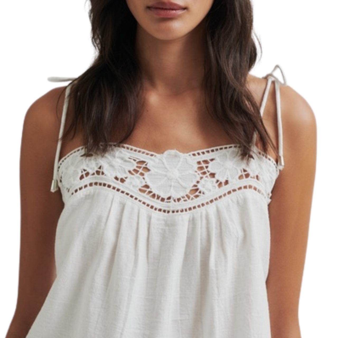 Ester Strap Top White Alyssum