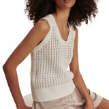Ferns Open Knit Tank White