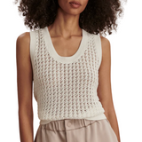 Ferns Open Knit Tank White