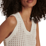 Ferns Open Knit Tank White