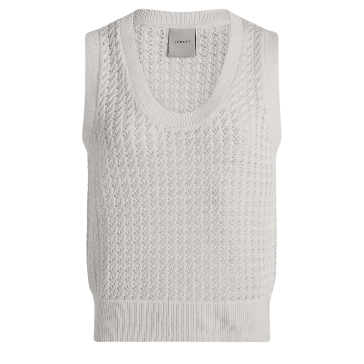 Ferns Open Knit Tank White