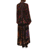 Floral Scarves High Neck Maxi Black