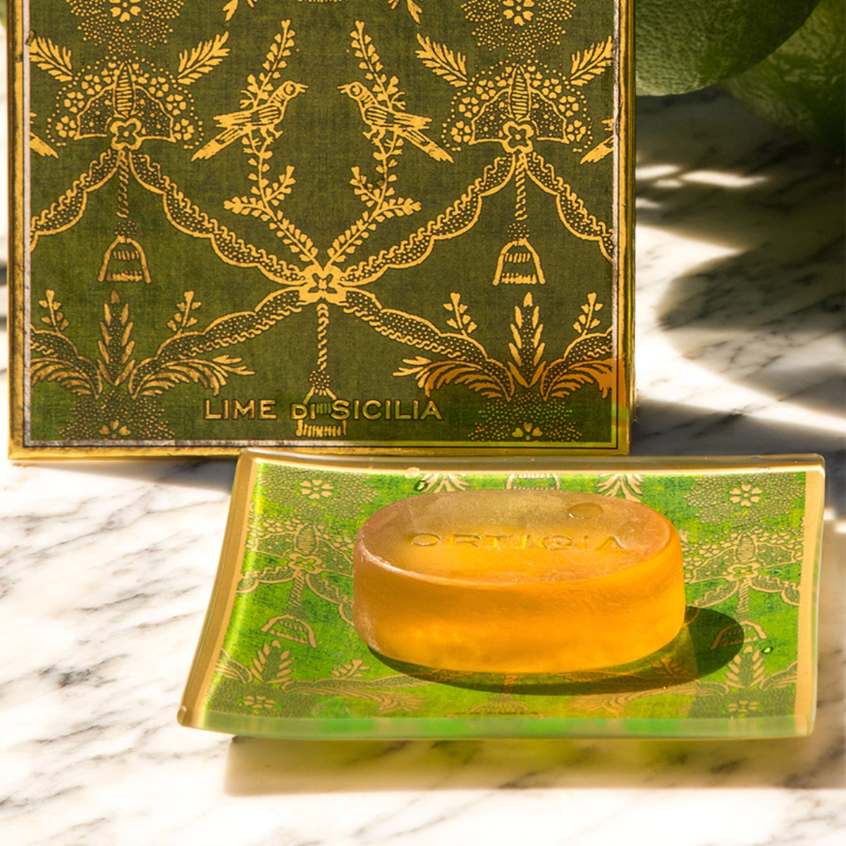 Glass Plate & Soap Lime De Sicilia