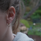 Gold Double Circle Huggies/Zircon