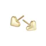 Gold Heart Stud Earrings