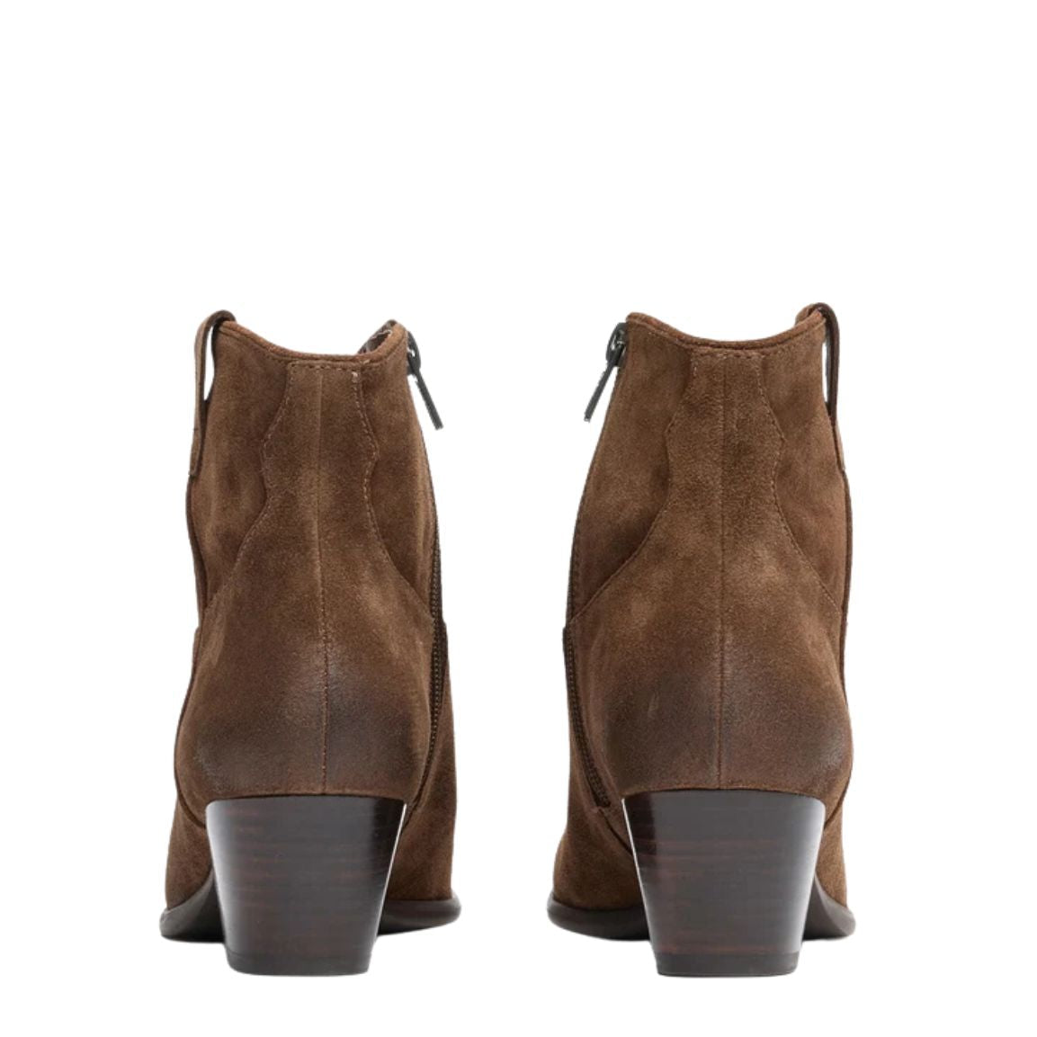 Fame Mink Suede Heeled Ankle Boots