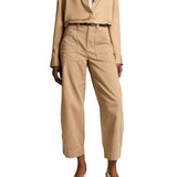 Twill Mid-Rise Wide-Leg Pants Carnello