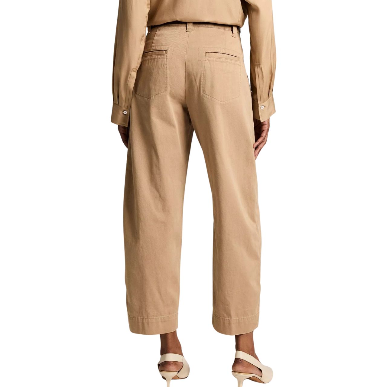 Twill Mid-Rise Wide-Leg Pants Carnello