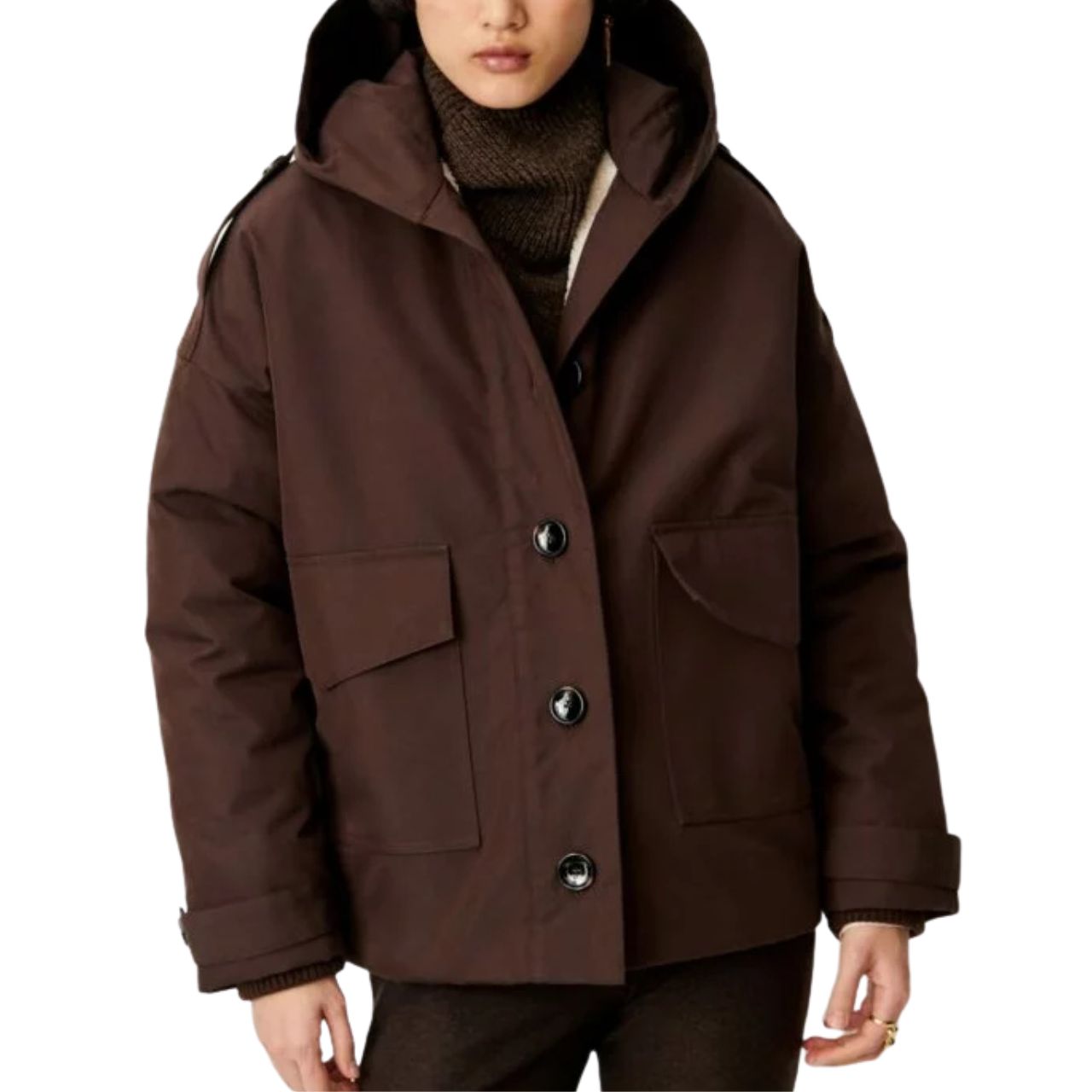 Andy Short Parka Coat Coffee