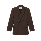 Calla Coffee Double-Breasted Jacket