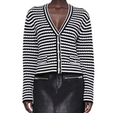 Gwen Cardigan Black/Ivory Stripe