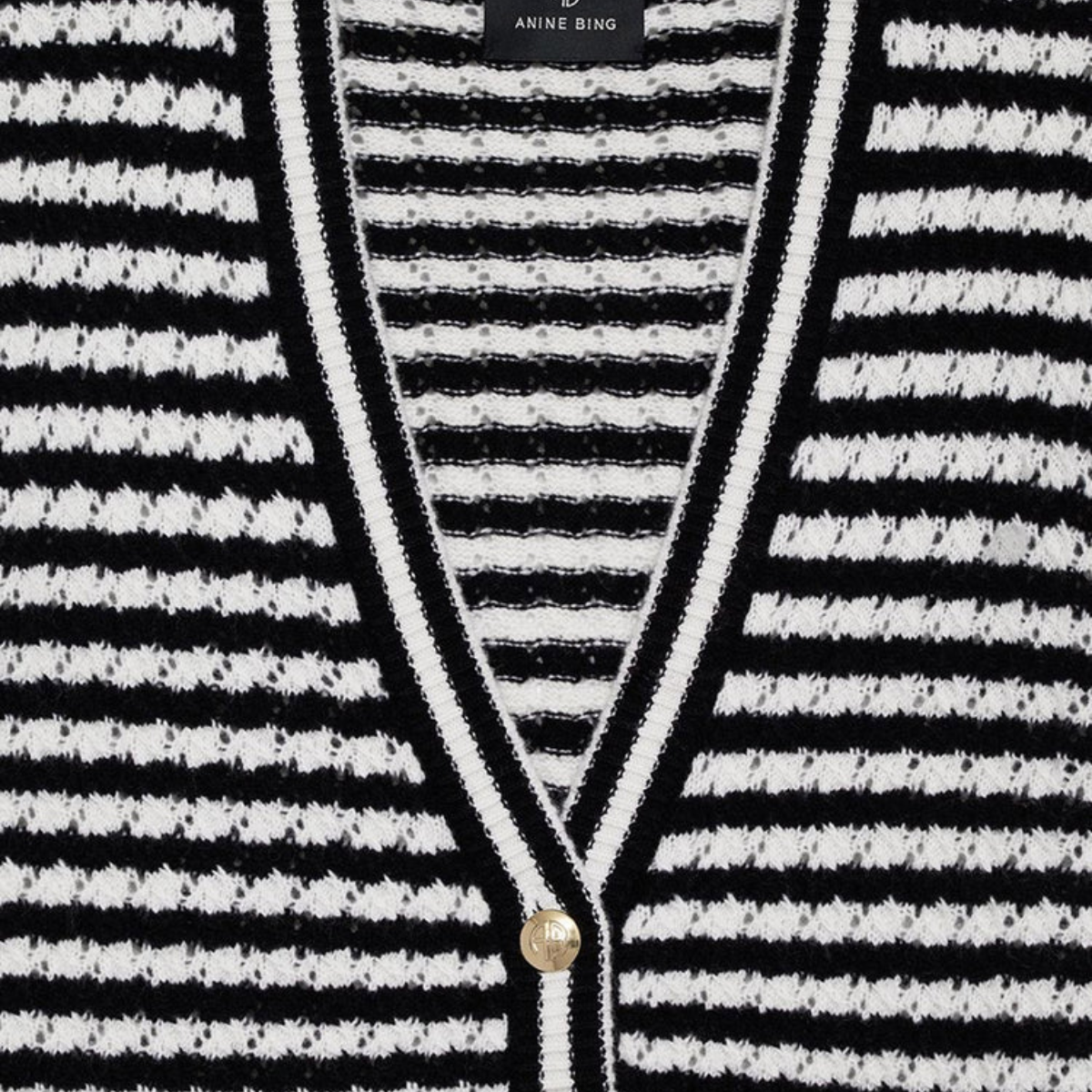 Gwen Cardigan Black/Ivory Stripe