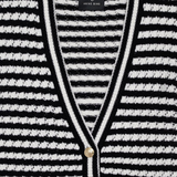 Gwen Cardigan Black/Ivory Stripe