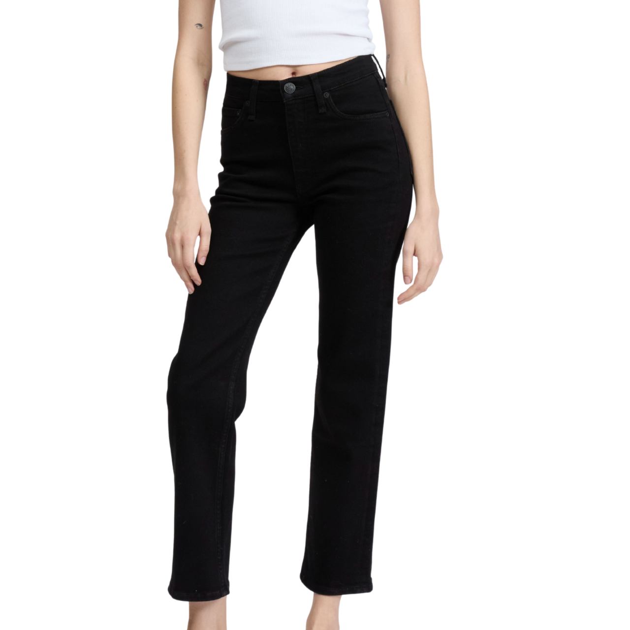 Harlow Mid-Rise Ankle Straight Black
