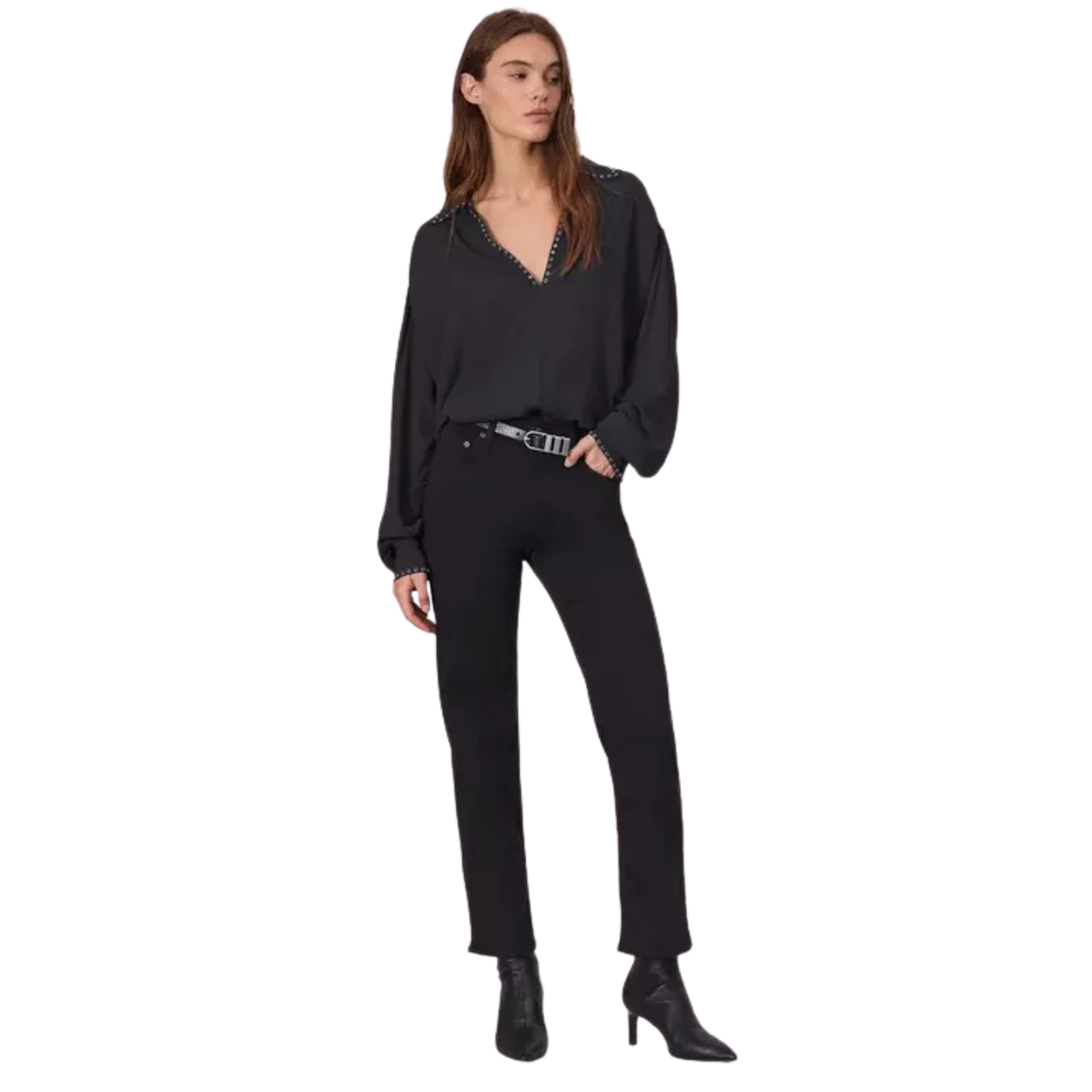 Harlow Mid-Rise Ankle Straight Black