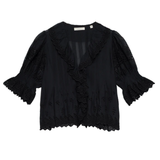 Henri Top Black Eyelet